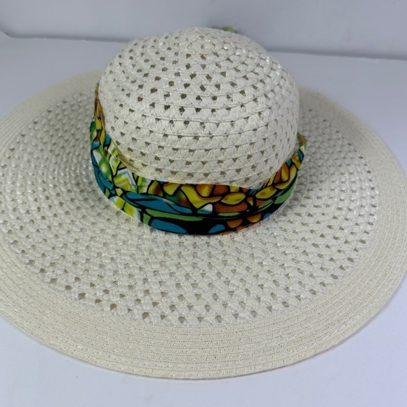 L’atelier Du Sac Cream 100% Straw Made In Italy Sun Hat - Picture 5 of 9